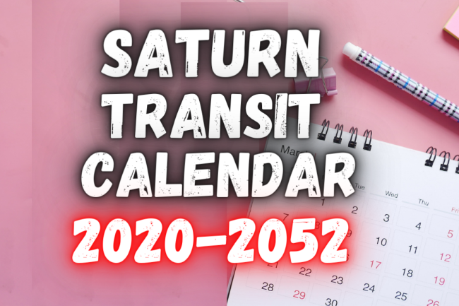 Saturn transit calendar